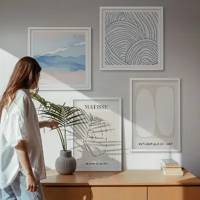 Wanddeko-Set mit abstrakten Formen nach Matisse