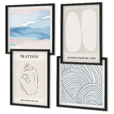 Wanddeko-Set mit abstrakten Formen nach Matisse