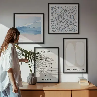 Wanddeko-Set mit abstrakten Formen nach Matisse