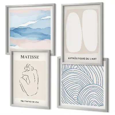 Wanddeko-Set mit abstrakten Formen nach Matisse