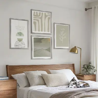Wanddeko-Set mit geometrischem Pflanzenmuster