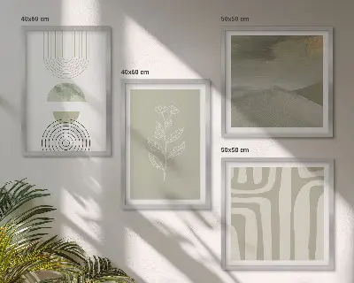Wanddeko-Set mit geometrischem Pflanzenmuster