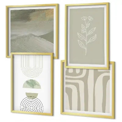 Wanddeko-Set mit geometrischem Pflanzenmuster