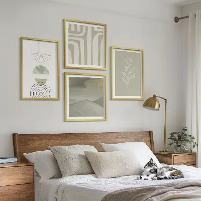 Wanddeko-Set mit geometrischem Pflanzenmuster