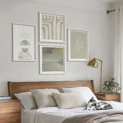 Wanddeko-Set mit geometrischem Pflanzenmuster