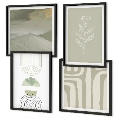 Wanddeko-Set mit geometrischem Pflanzenmuster