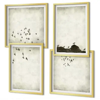 Wanddeko-Set minimalistische stilvolle Vogelmalerei