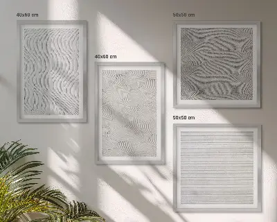 Polyptychon mit Rahmen mit geometrischem Sandmuster