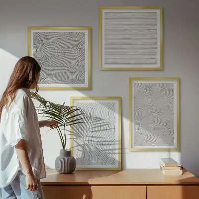 Polyptychon mit Rahmen mit geometrischem Sandmuster