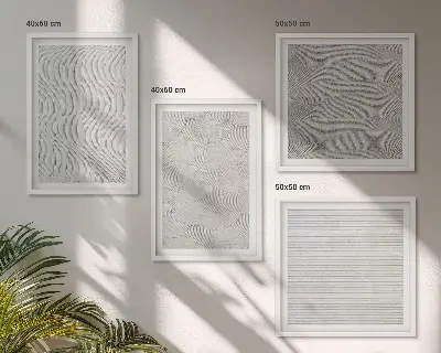 Polyptychon mit Rahmen mit geometrischem Sandmuster