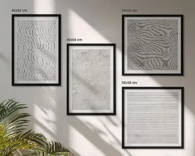 Polyptychon mit Rahmen mit geometrischem Sandmuster