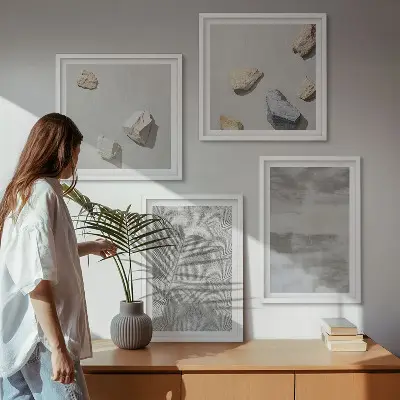Wanddeko-Set in modernem minimalistischem Textur-Design