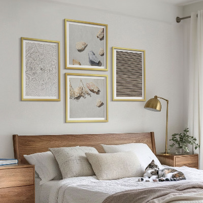 Wanddeko-set Natürliche Texturen Holz Steine