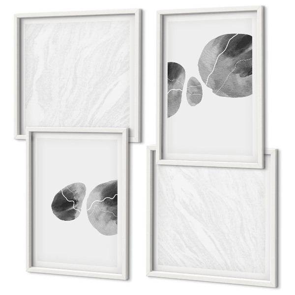 Polyptychon mit rahmen Abstrakte Kunst, Farbspritzer