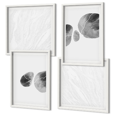 Polyptychon mit rahmen Abstrakte Kunst, Farbspritzer