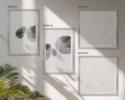 Abstrakte Kunst mit Farbspritzern als mehrteiliges Wandbild mit Rahmen
