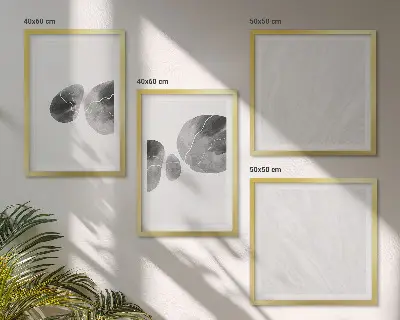 Abstrakte Kunst mit Farbspritzern als mehrteiliges Wandbild mit Rahmen