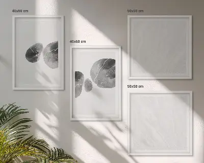 Abstrakte Kunst mit Farbspritzern als mehrteiliges Wandbild mit Rahmen