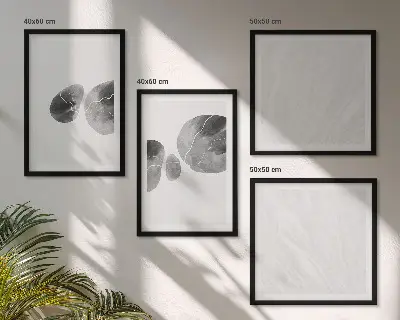 Abstrakte Kunst mit Farbspritzern als mehrteiliges Wandbild mit Rahmen