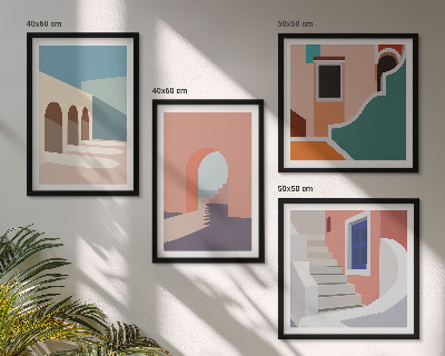 Wanddeko-set Minimalistische Pastellgrafiken
