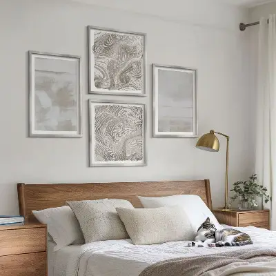 Polyptychon mit Rahmen mit abgenutzten Texturen im modernen Stil