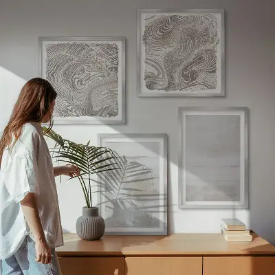 Polyptychon mit Rahmen mit abgenutzten Texturen im modernen Stil