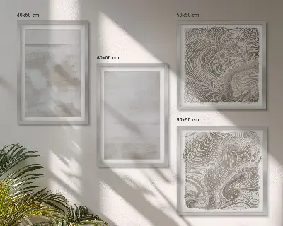 Polyptychon mit Rahmen mit abgenutzten Texturen im modernen Stil