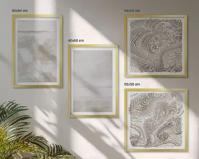Polyptychon mit Rahmen mit abgenutzten Texturen im modernen Stil