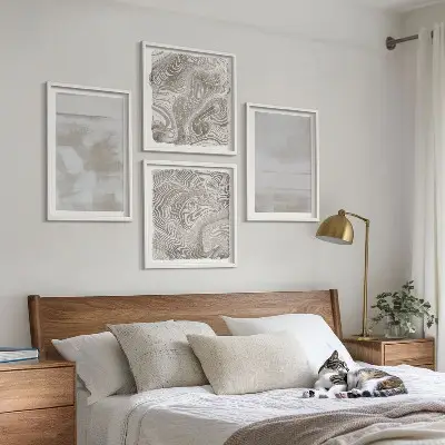 Polyptychon mit Rahmen mit abgenutzten Texturen im modernen Stil