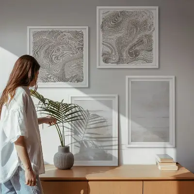 Polyptychon mit Rahmen mit abgenutzten Texturen im modernen Stil