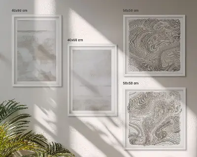 Polyptychon mit Rahmen mit abgenutzten Texturen im modernen Stil