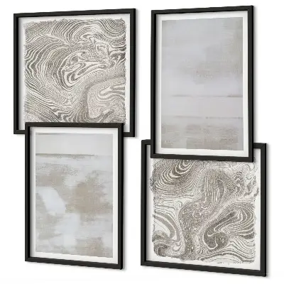 Polyptychon mit Rahmen mit abgenutzten Texturen im modernen Stil