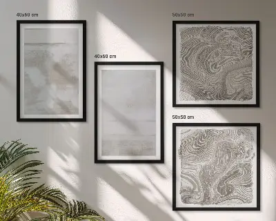 Polyptychon mit Rahmen mit abgenutzten Texturen im modernen Stil