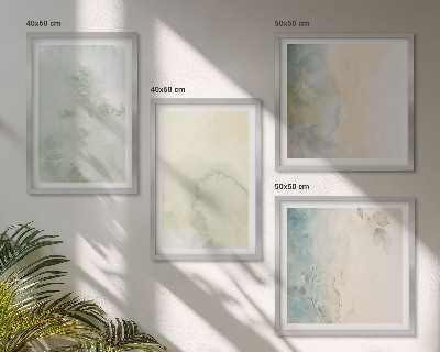 Wanddeko-set Pastellfarbene Aquarell-Leinwandtextur