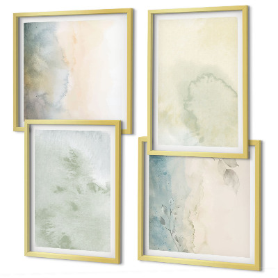 Wanddeko-set Pastellfarbene Aquarell-Leinwandtextur
