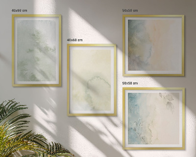 Wanddeko-set Pastellfarbene Aquarell-Leinwandtextur