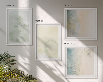 Wanddeko-set Pastellfarbene Aquarell-Leinwandtextur