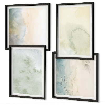 Wanddeko-set Pastellfarbene Aquarell-Leinwandtextur