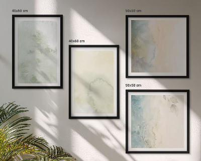 Wanddeko-set Pastellfarbene Aquarell-Leinwandtextur
