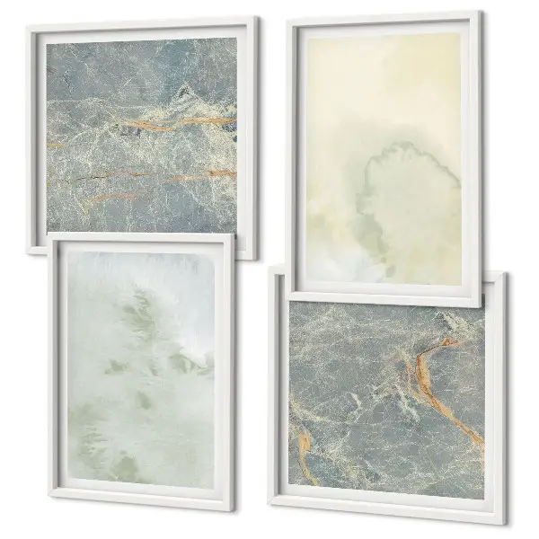 Wanddeko-Set in Pastellfarben auf Aquarellleinwand