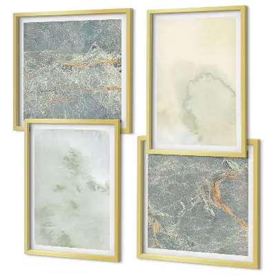 Wanddeko-Set in Pastellfarben auf Aquarellleinwand