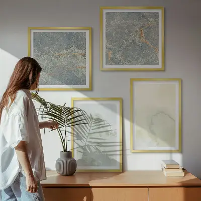 Wanddeko-Set in Pastellfarben auf Aquarellleinwand