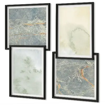 Wanddeko-Set in Pastellfarben auf Aquarellleinwand