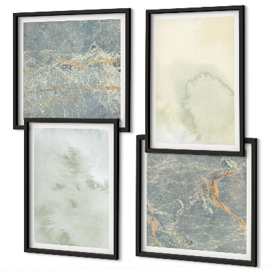 Wanddeko-set Pastellfarben auf Aquarellleinwand