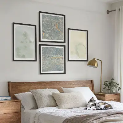 Wanddeko-Set in Pastellfarben auf Aquarellleinwand