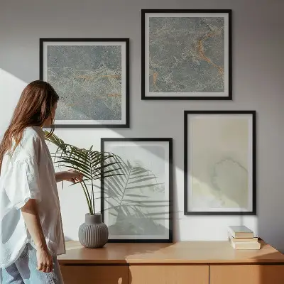 Wanddeko-Set in Pastellfarben auf Aquarellleinwand