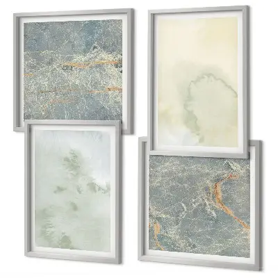 Wanddeko-Set in Pastellfarben auf Aquarellleinwand