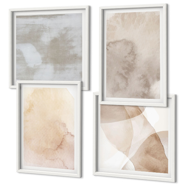 Polyptychon mit rahmen Warme Aquarell-Pastelltexturen