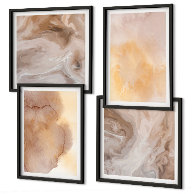 Wanddeko-set Warme Aquarellfarben auf Leinwand