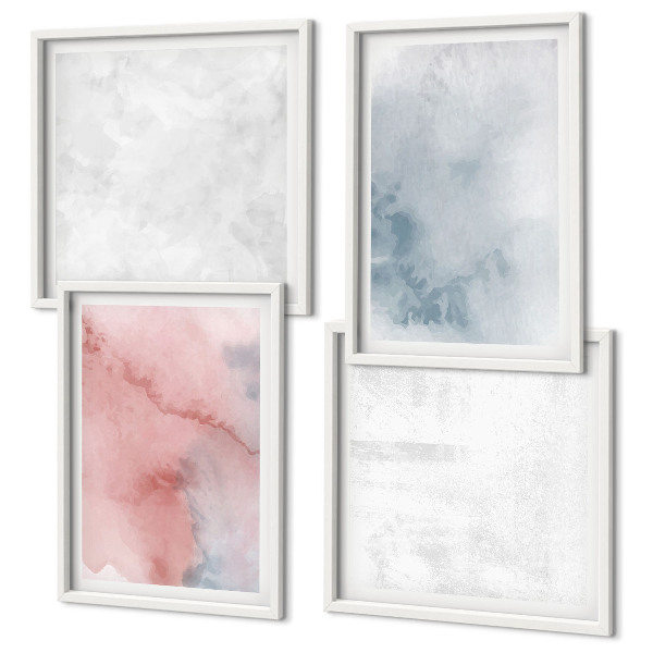 Polyptychon mit rahmen Pastellfarbene Aquarelltexturen